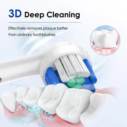 Electric ToothbrushRotating for Adults Deep Cleaning Teeth Tooth Brush Rechargeable Power Smart Timer with 8 Brush Heads