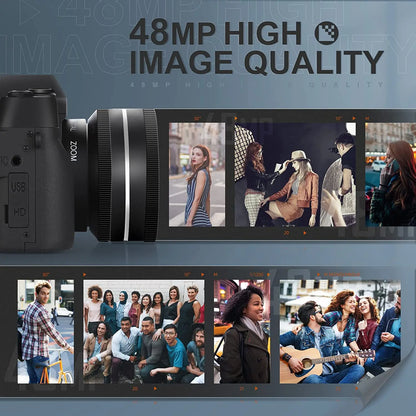 4K Digital Camera for Photography 16X Digital Zoom Vlogging Camera for YouTube 64MP WiFi Auto Focus Video Camera 3" Flip Screen