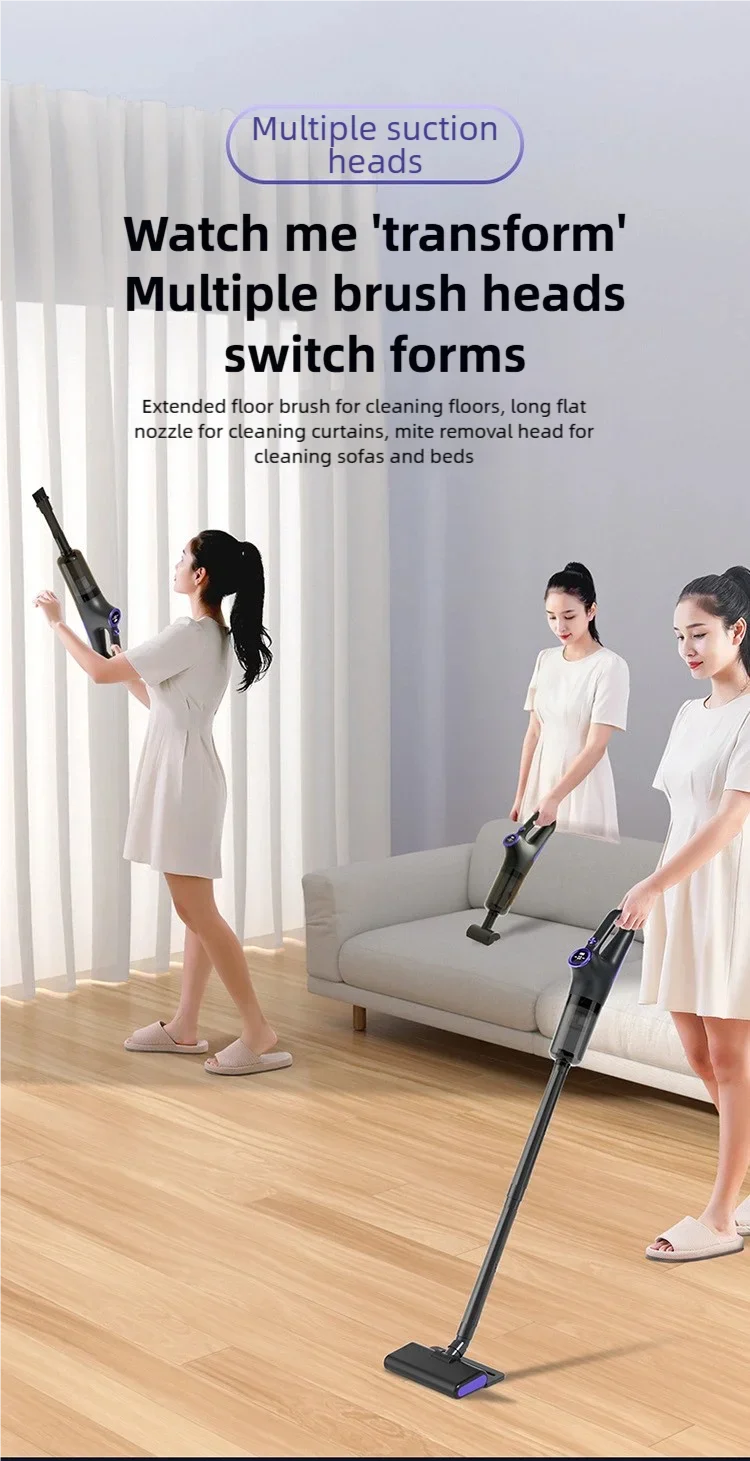 Hot-selling wireless car household vacuum cleaner, lasting battery life and strong suction, LED screen display,