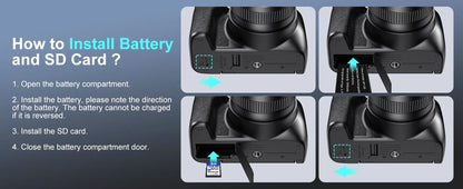 Digital Camera 4K 72MP 12X Optical Zoom UHD Professional photography Flash light Auto-Focus WIFI for INS Youtube Webcast