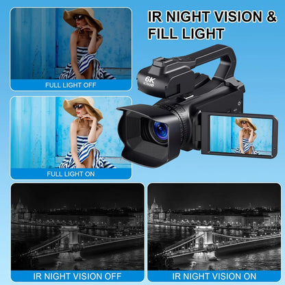 4K HD Video Cameras for Photography 64MP WiFi Livestream Webcam Camcorder 18X Digital Zoom Vlog Recording Camera for YouTube