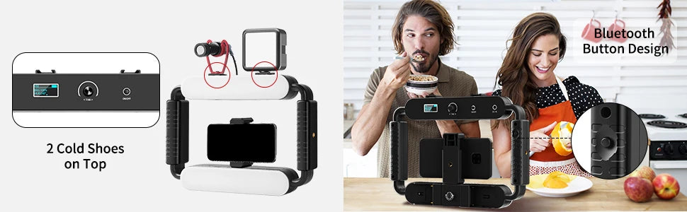 Camera Video Stabilizer Selfie Professional Video Equipment for Phone/Action Camera Vlog