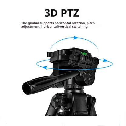 F180 Professional Tripod 180cm Phone HolderMultifunction Outdoor Portable Tripod for Live Streaming Photography Shooting Tripod