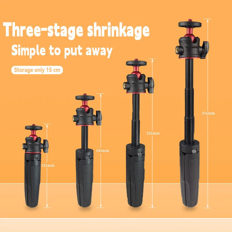 MT-08 Foldable Tripod For Phone Mini Portable Selfie Stick With 1/4" Screw Ballhead Universal For Action Camera DSLR Accessories
