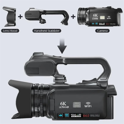 4K HD Video Cameras for Photography 64MP WiFi Livestream Webcam Camcorder 18X Digital Zoom Vlog Recording Camera for YouTube