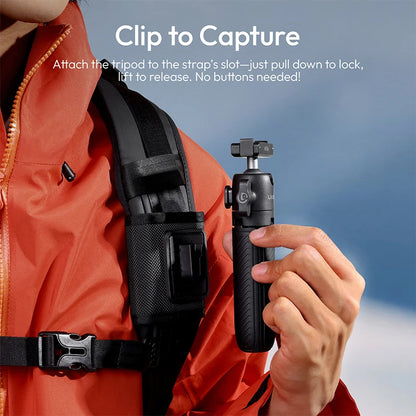 Ulanzi MT66 ClipMate Tripod With Action Connector 3-in-1 Backpack Clip Selfie Stick Tripod For DJI Action 5 Pro/4/3 Vlog Travel