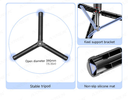F16 Selfie Stick Tripod with 1708mm Long 8-Section Pole, Bluetooth Remote, 360° Rotation, 1/4 Interface, for Phone Camera Vlog