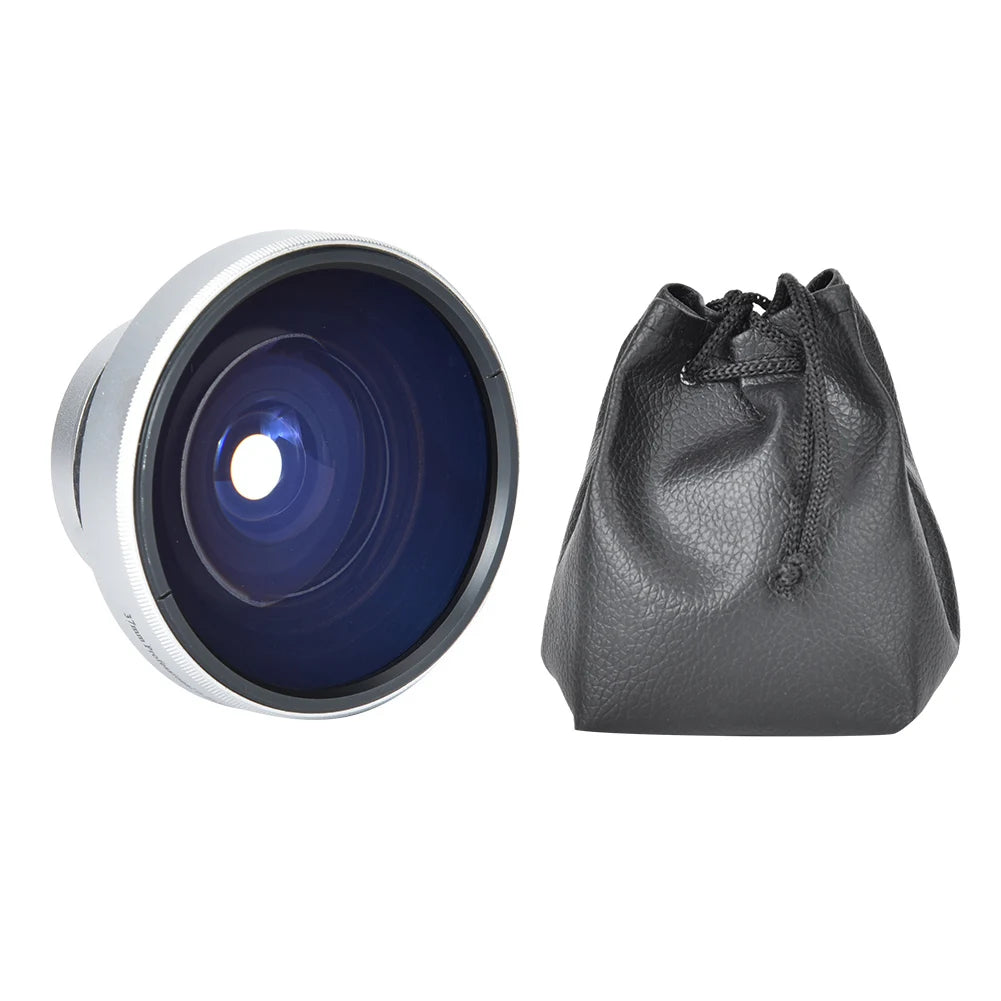 Fisheye Lens Silver Waterproof 37mm 0.25X Fisheye Lens Camera Lenses Strong Applicability for Photographer Camera Accessories