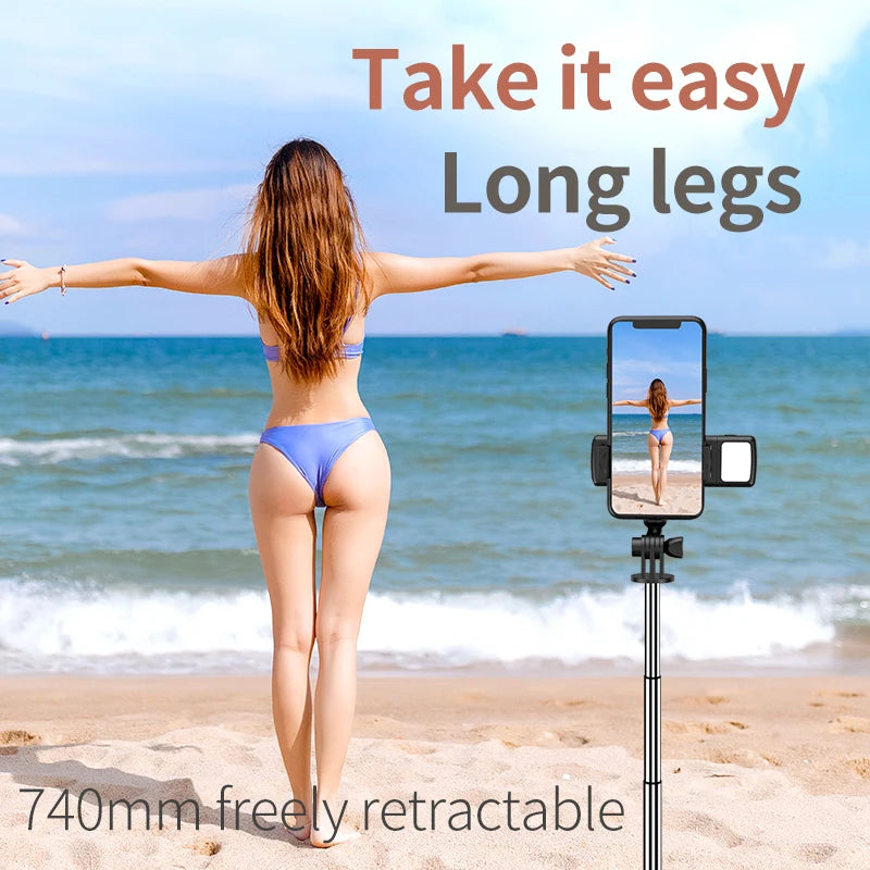 FGCLSY New Tripod for Smartphone Camera,Stand with Bluetooth shutter and light,Wireless Selfie Stick brackets with Phone Holder