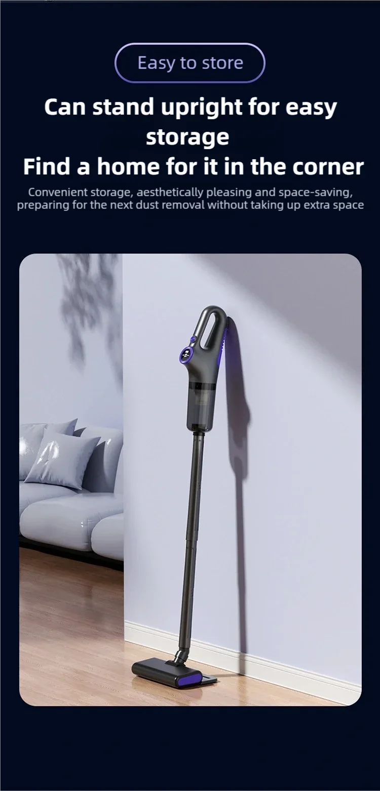Hot-selling wireless car household vacuum cleaner, lasting battery life and strong suction, LED screen display,