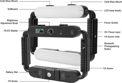 Camera Video Stabilizer Selfie Professional Video Equipment for Phone/Action Camera Vlog