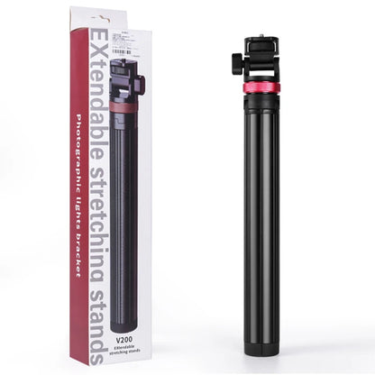 V-200 Light Stand Tripod Stand For Phone Clip Action Camera Handheld COB Light Portable Aluminum Alloy 2M Light Stand