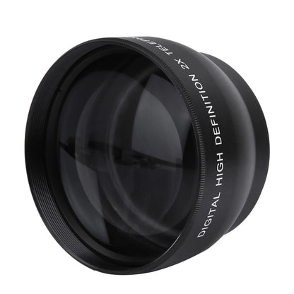 2X Lens 52mm 2X Magnification HD  Converter Telephoto Lens for 52mm Mount Camera 52mm Mount Camera Lens High Definition Lens