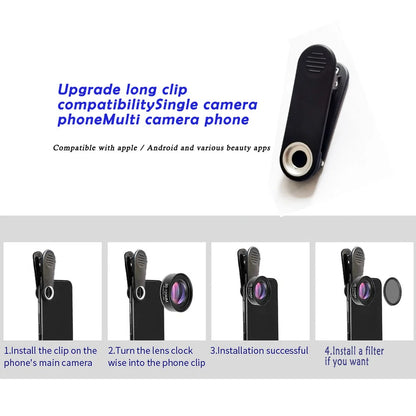 30-120mm Macro Lens Long Distance Professional Universal Clip Camera Photo Lens CPL Star Filters for iPhone XIAOMI HUAWEI Mobile