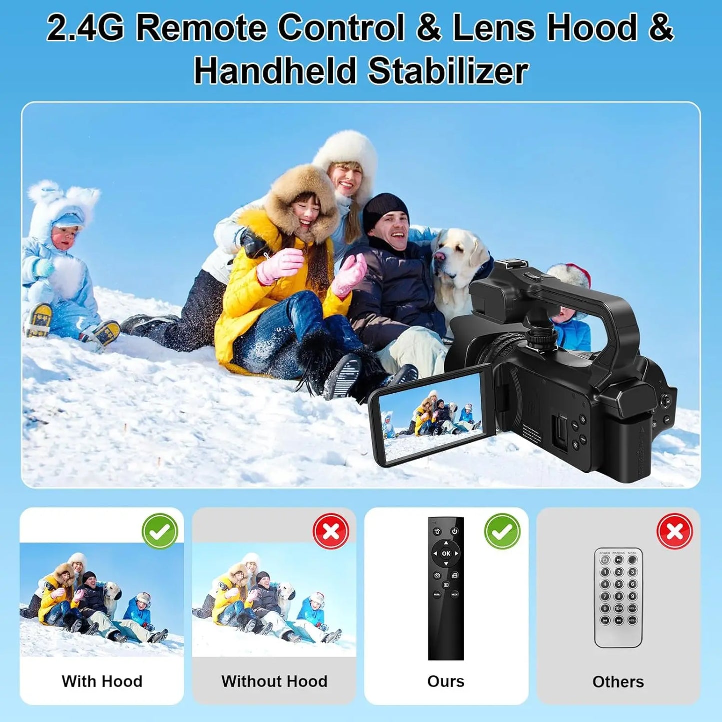 4K HD Video Cameras for Photography 64MP WiFi Livestream Webcam Camcorder 18X Digital Zoom Vlog Recording Camera for YouTube
