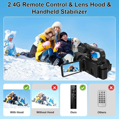 4K HD Video Cameras for Photography 64MP WiFi Livestream Webcam Camcorder 18X Digital Zoom Vlog Recording Camera for YouTube