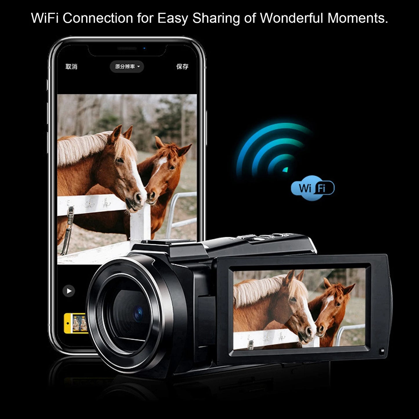 5K Camera 5K Video Camera Camcorder HD WiFi Digital Camera 3.0in Touchscreen 56MP Vlog Camera 18X Digital Zoom Anti Shake