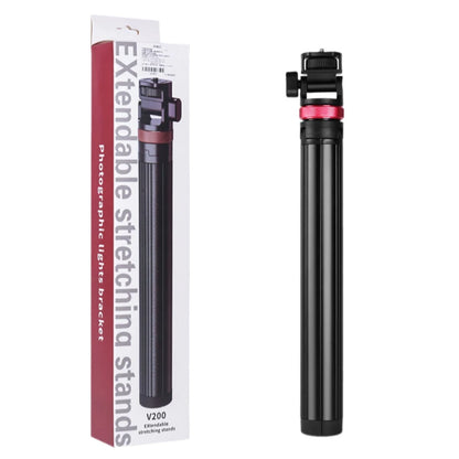 V-200 Light Stand Tripod Stand For Phone Clip Action Camera Handheld COB Light Portable Aluminum Alloy 2M Light Stand