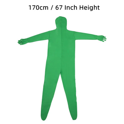 Stretchy Body Green Screen Suit Invisible Effect Tight Suit Bodysuit Unisex Costume for Photo Video Special Effect Festival