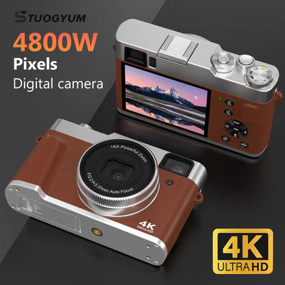 9PC 4K Digital Camera, 48MP Vlog , 16X Zoom, Auto Focus, 2.8'' Screen Photography Travel Selfie Household Professional Camera.