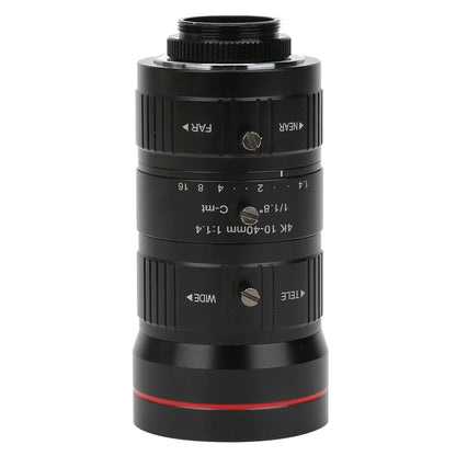 8MP Zoom Industrial Camera Lens C Mount HD 4K Manual Aperture Security CCTV Accessory 10‑40mm Manual Aperture Lens