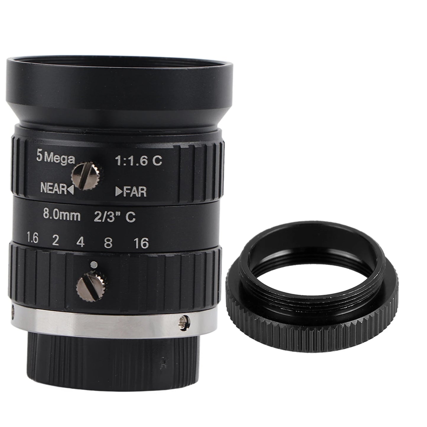 5MP Camera Lens Security Camera Lens 5MP HD Camera Lens 8mm Focal-Length Manual Aperture C Mount Security Surveillance CCTV Lens
