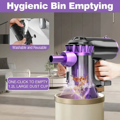 600W Portable Corded Handheld Vacuum Cleaner 18KPa Powerful Low Noise 48dB 4-in-1 Lightweight Stick Design for Household Use