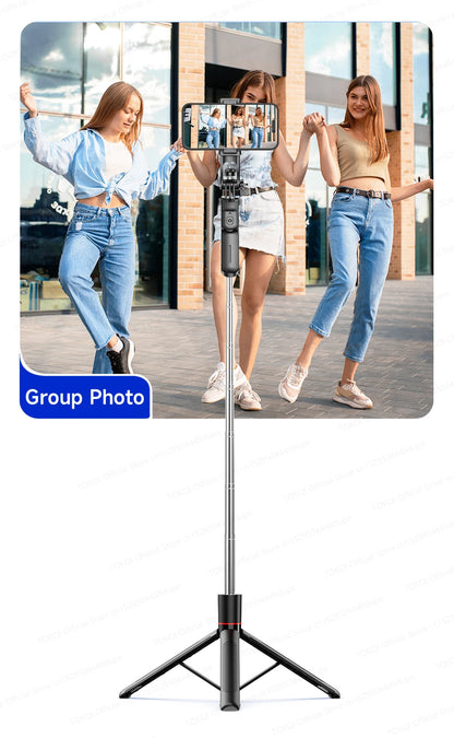 F16 Tripod 1/4'' Interface Extendable Selfie Stick for Smartphone 360° Rotat Shooting Vlog Video Live Broadcast Film with Remote