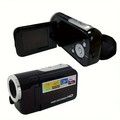 Mini Video DV Camcorder, 16MP 2 Inch LCD Digital Camera with LED Flash, Handheld Portable Home Outdoor Video Recorder Gift