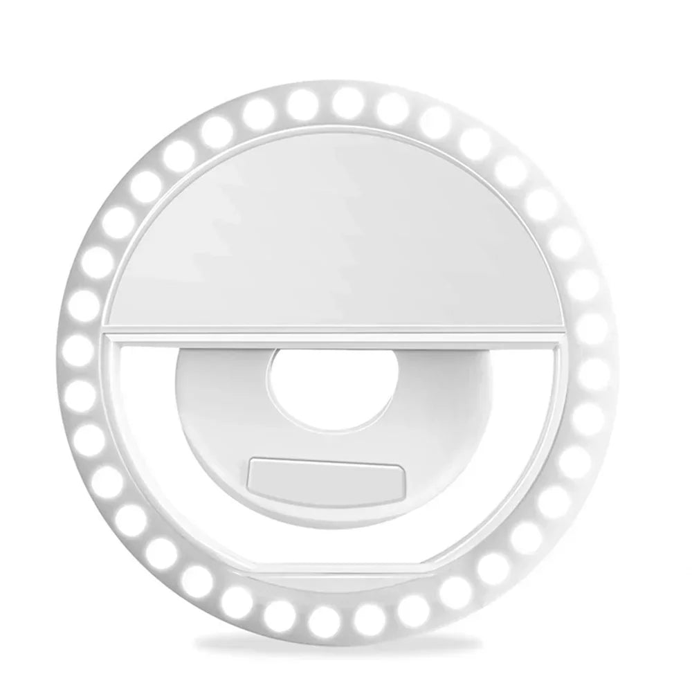 USB Charge Led Selfie Ring Light Mobile Phone Lens Lamp Adjustable Live Brightness Portable Rechargeable Selfie Fill Ring Light