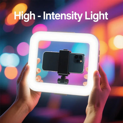 Handheld Ring LED Rechargeable Fill light Portable Mobile Phone Live Broadcast Photography Desktop Rabbit Cage Selfie Light