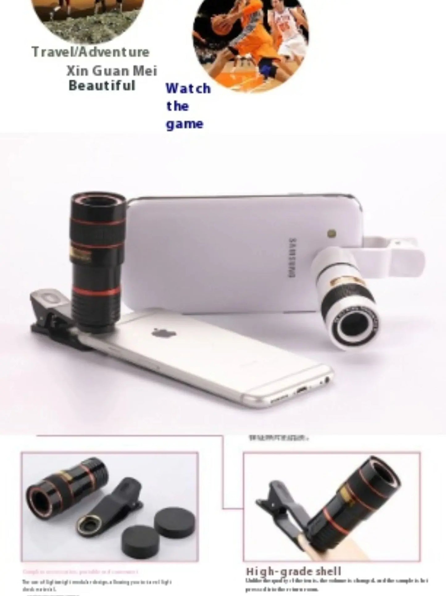 Telephoto Phone lens Camera Universal Zoom Iens Highdefinition Focusing Effect Photography Large light Transmission High Colour