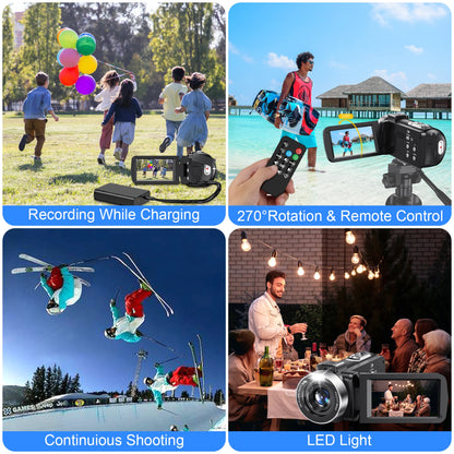 4K Digital Video 18X Digital Zoom 42MP 2 in1 Photo Video Camcorder 3.0 inch Rotatable Screen High Definition Camera DV Cameras
