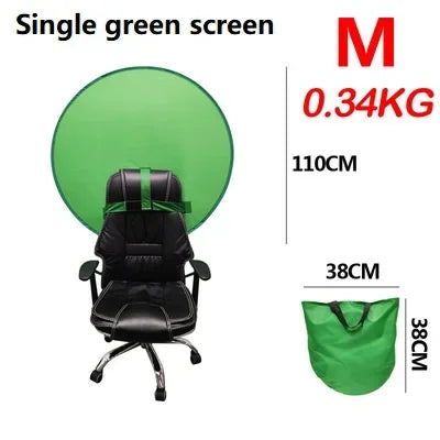 Portable 110cm Green Screen Photo Backdrops Chromakey Cloth High Color Saturation Photography Background for Live Video Studio