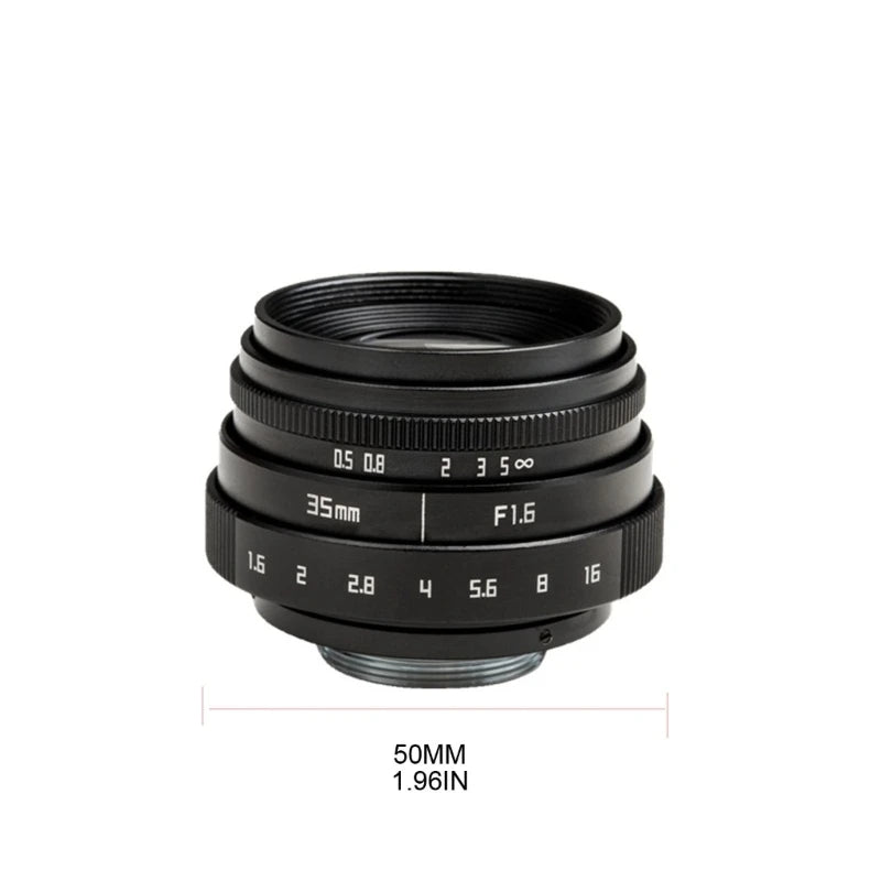 Large Aperture Large Aperture Manual Camera Lens 35mm F1.6 Mini Lens For A6000 X-T10 X-A3 X-E2 Camera Accessories