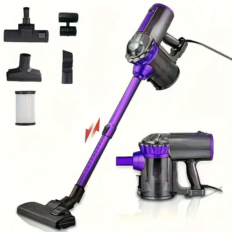 600W Portable Corded Handheld Vacuum Cleaner 18KPa Powerful Low Noise 48dB 4-in-1 Lightweight Stick Design for Household Use