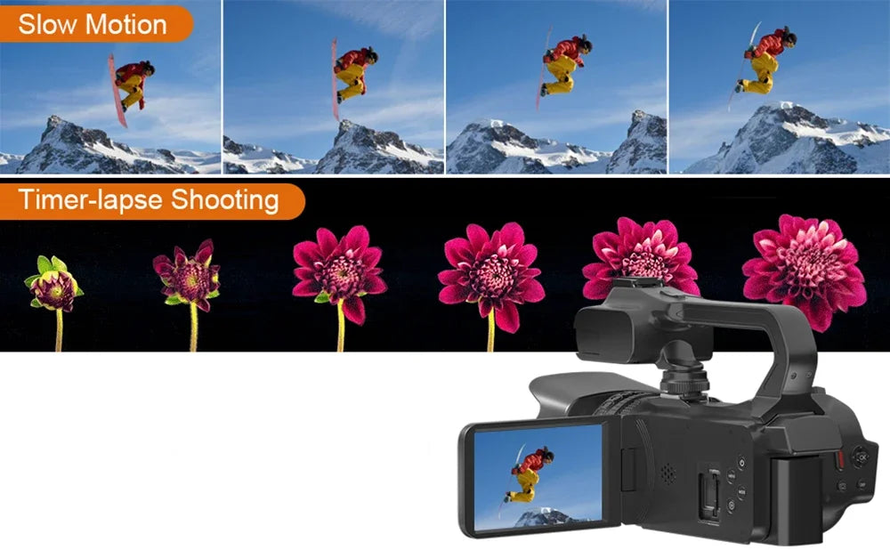 4K HD Video Cameras for Photography 64MP WiFi Livestream Webcam Camcorder 18X Digital Zoom Vlog Recording Camera for YouTube