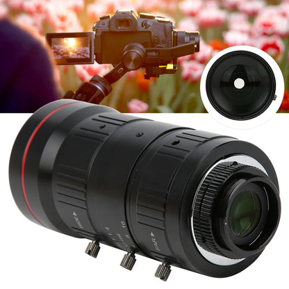 8MP Zoom Industrial Camera Lens C Mount HD 4K Manual Aperture Security CCTV Accessory 10‑40mm Manual Aperture Lens
