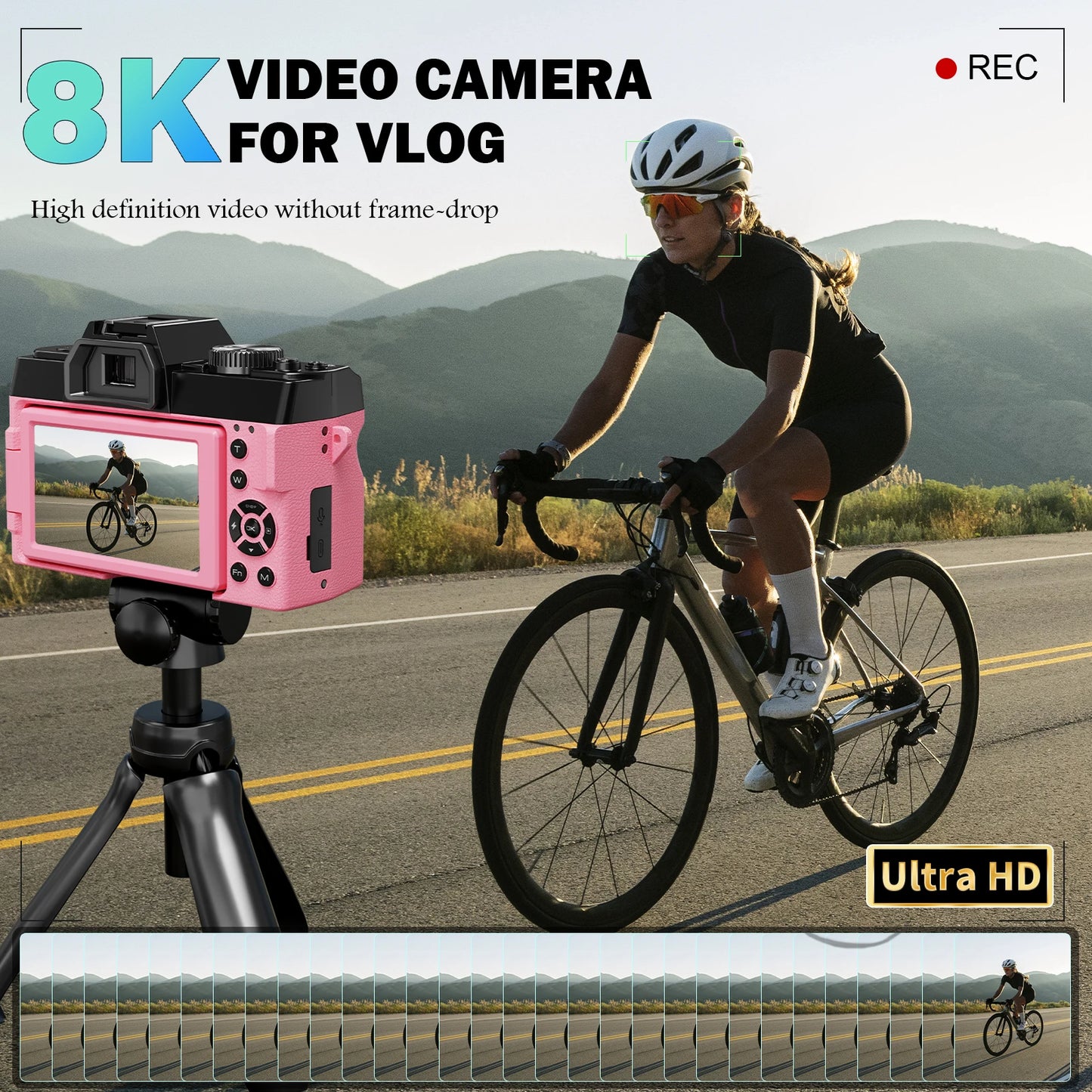 Professional Digital Camera 64MP&8K Video/Vlog Photography for Girls with App Control AF Focus Travel Camera Beginners Gifts