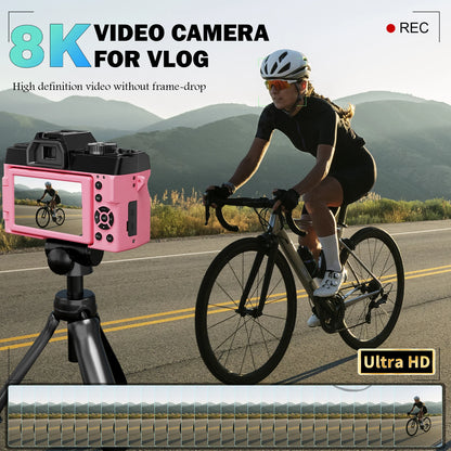 Professional Digital Camera 64MP&8K Video/Vlog Photography for Girls with App Control AF Focus Travel Camera Beginners Gifts