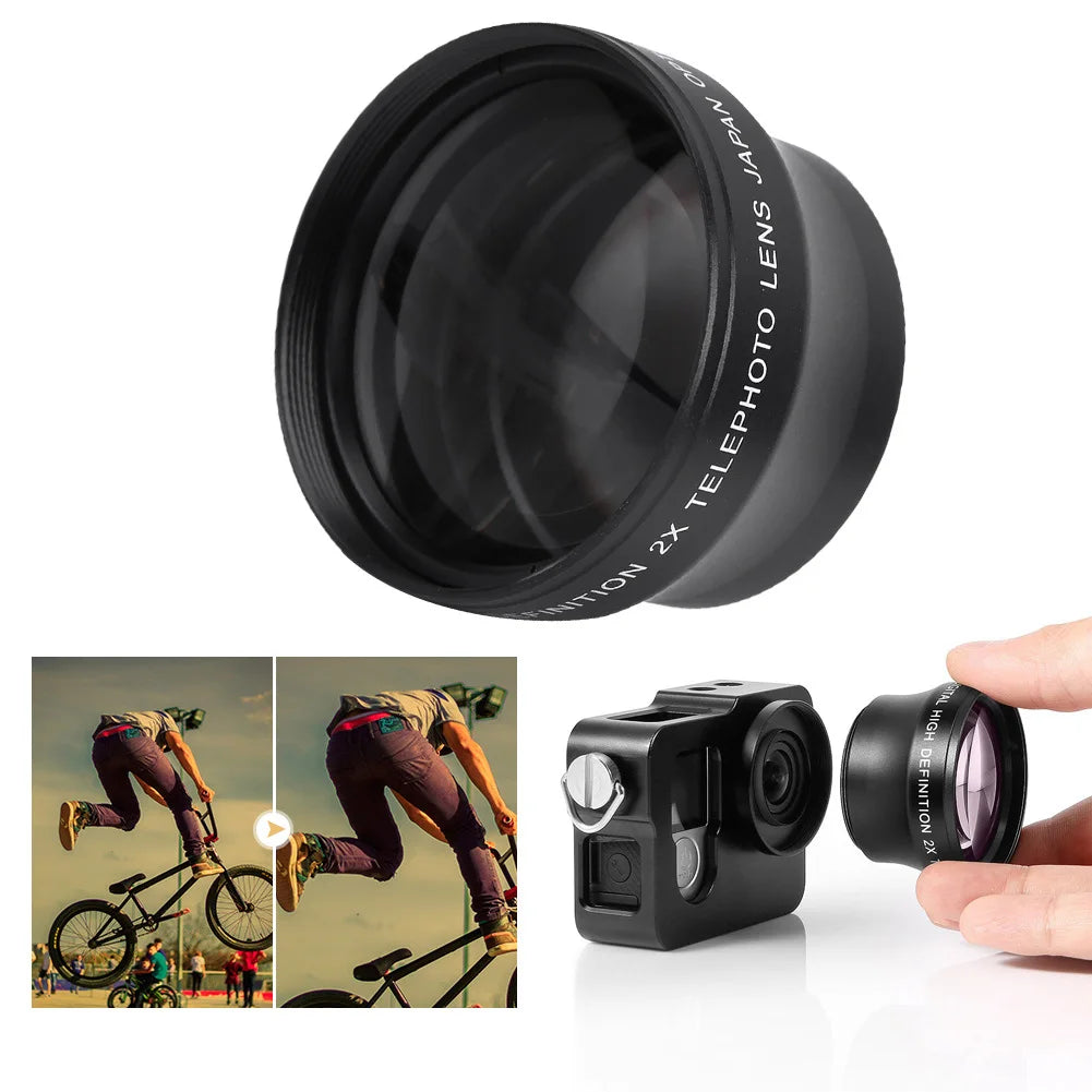 2X Lens Camera Lens 2X Magnification High Definition Converter Telephoto Lens for 37mm Mount Camera Lens High Definition Lens