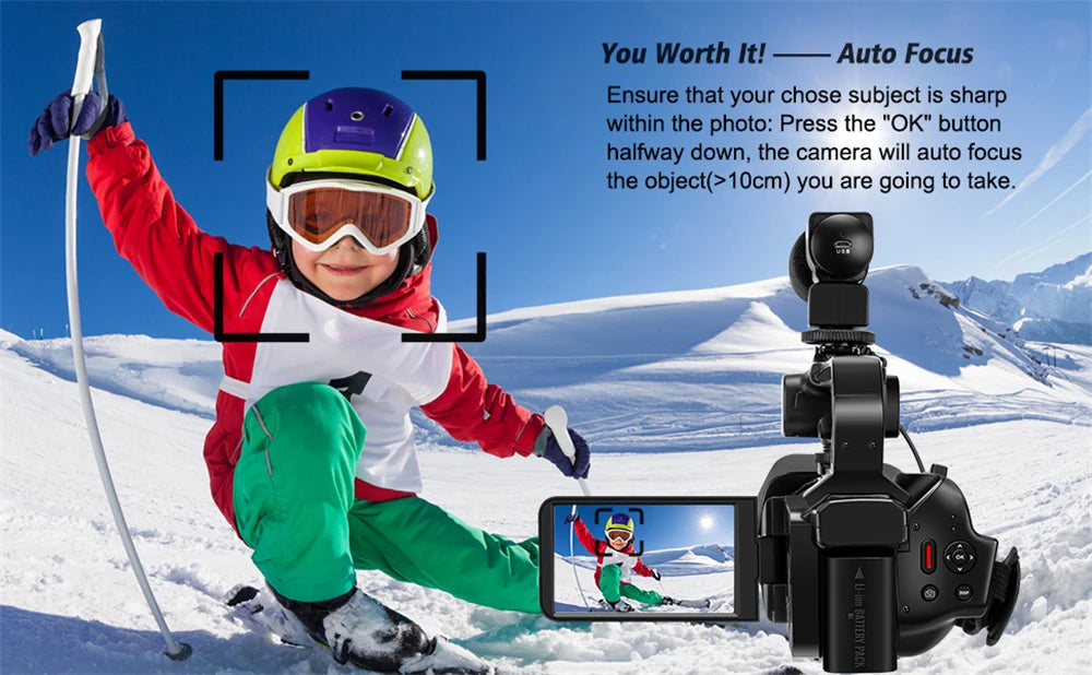 4K Professional Video Cameras for Photography 64MP Ultra HD 18X Digital Zoom Camcorder WIFI YouTube Live Streaming Vlog Recorder