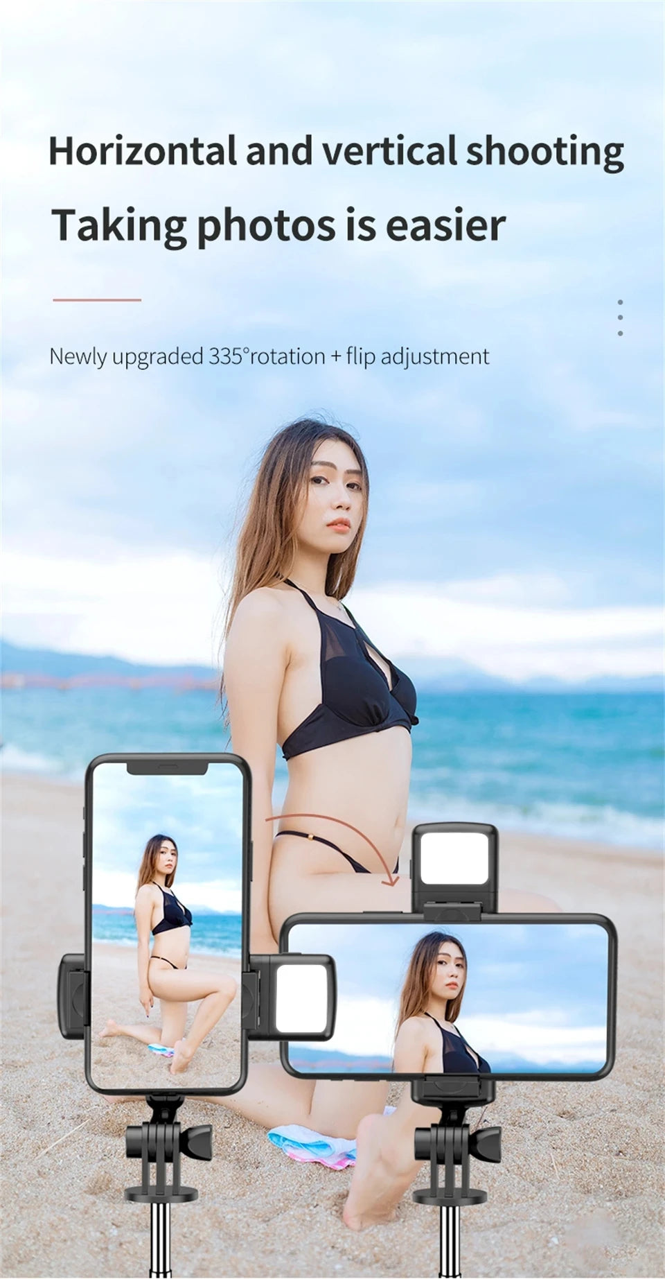 FGCLSY New Tripod for Smartphone Camera,Stand with Bluetooth shutter and light,Wireless Selfie Stick brackets with Phone Holder