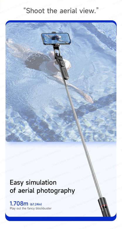 F16 Tripod 1/4'' Interface Extendable Selfie Stick for Smartphone 360° Rotat Shooting Vlog Video Live Broadcast Film with Remote