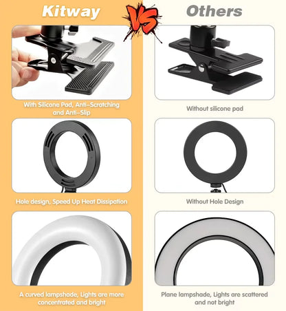 LED Selfie Ring Light 6-inch USB Plug 3-tone Lighting Photography Light Video Recording Live Broadcast Fill Light