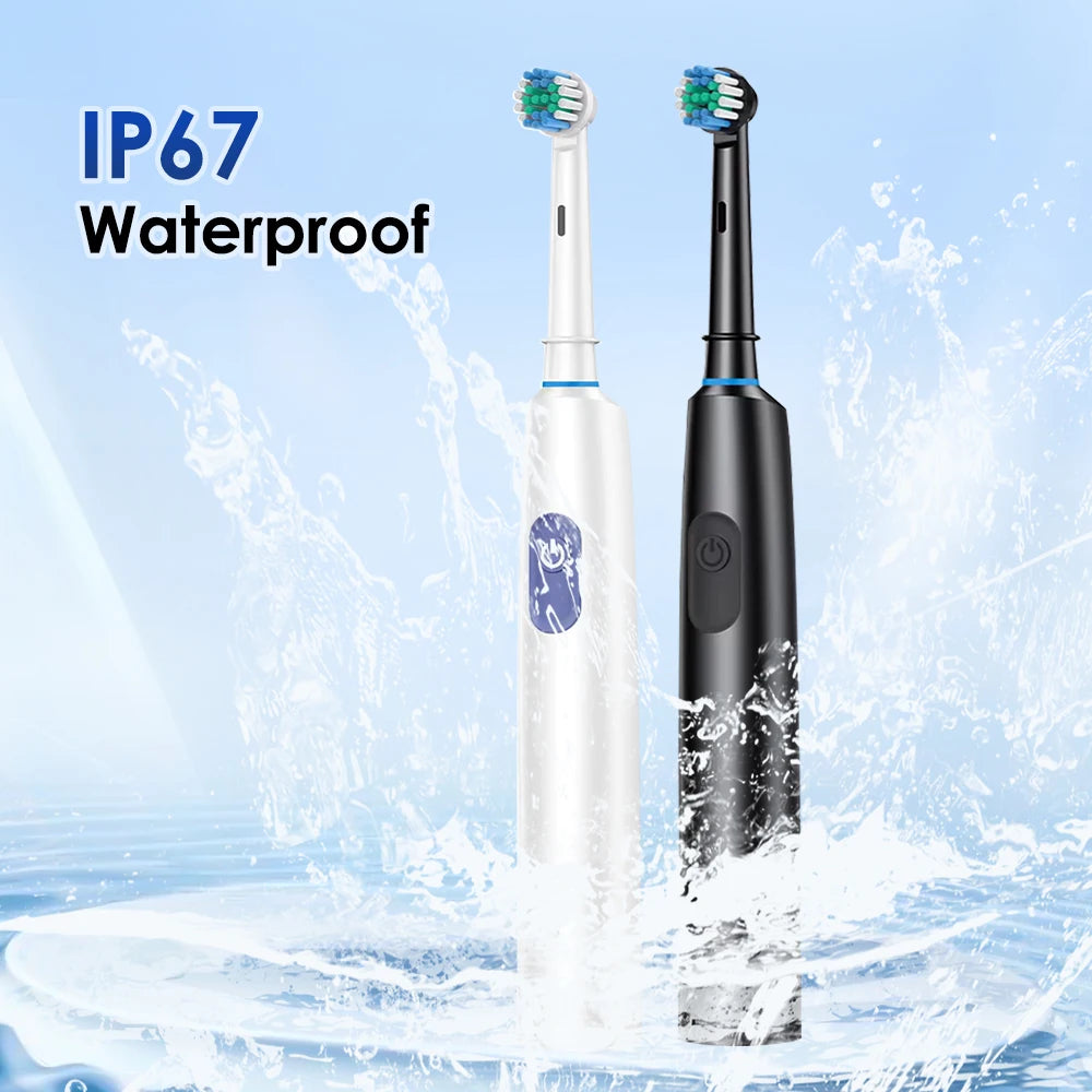 Electric ToothbrushRotating for Adults Deep Cleaning Teeth Tooth Brush Rechargeable Power Smart Timer with 8 Brush Heads