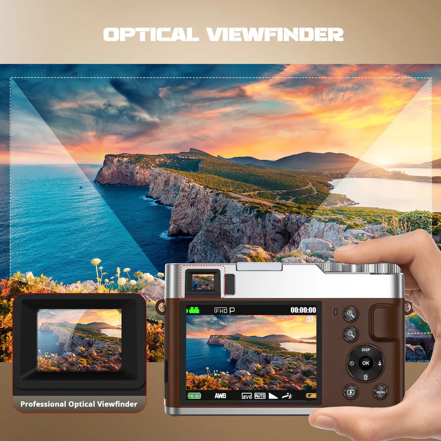 9PC 4K Digital Camera, 48MP Vlog , 16X Zoom, Auto Focus, 2.8'' Screen Photography Travel Selfie Household Professional Camera.