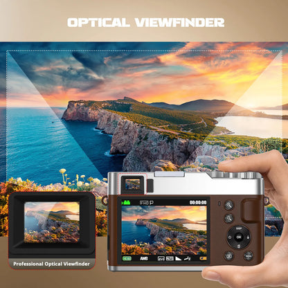 9PC 4K Digital Camera, 48MP Vlog , 16X Zoom, Auto Focus, 2.8'' Screen Photography Travel Selfie Household Professional Camera.