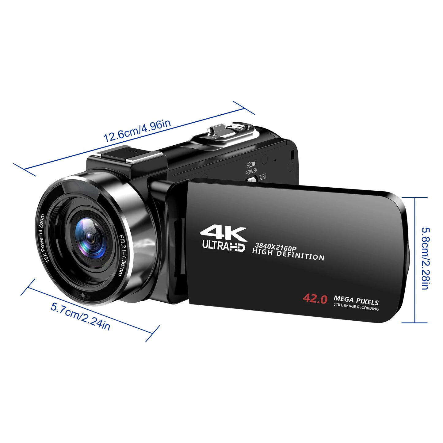 4K Digital Video 18X Digital Zoom 42MP 2 in1 Photo Video Camcorder 3.0 inch Rotatable Screen High Definition Camera DV Cameras