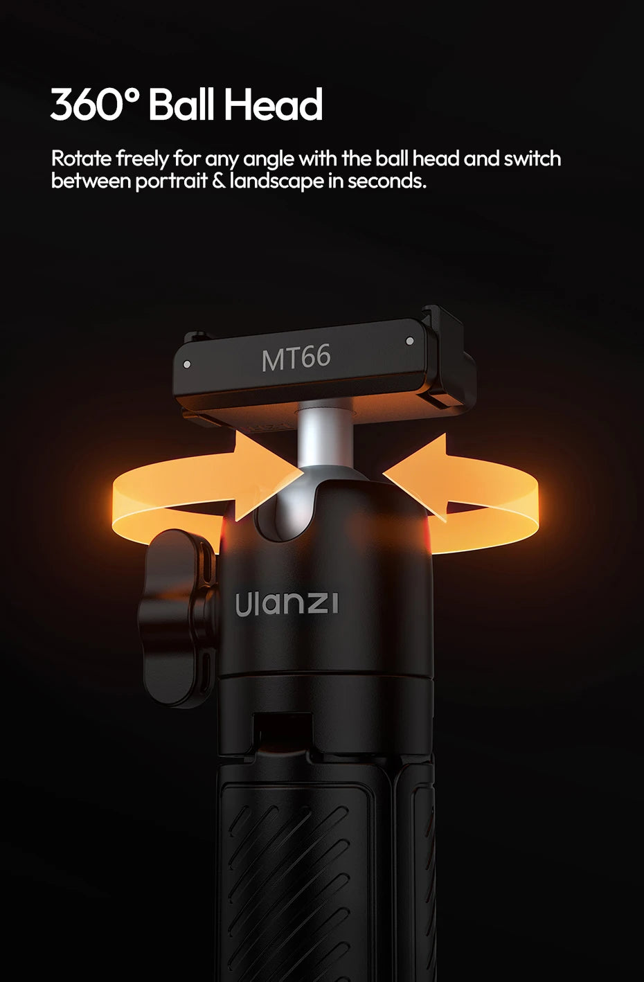 Ulanzi MT66 ClipMate Tripod With Action Connector 3-in-1 Backpack Clip Selfie Stick Tripod For DJI Action 5 Pro/4/3 Vlog Travel